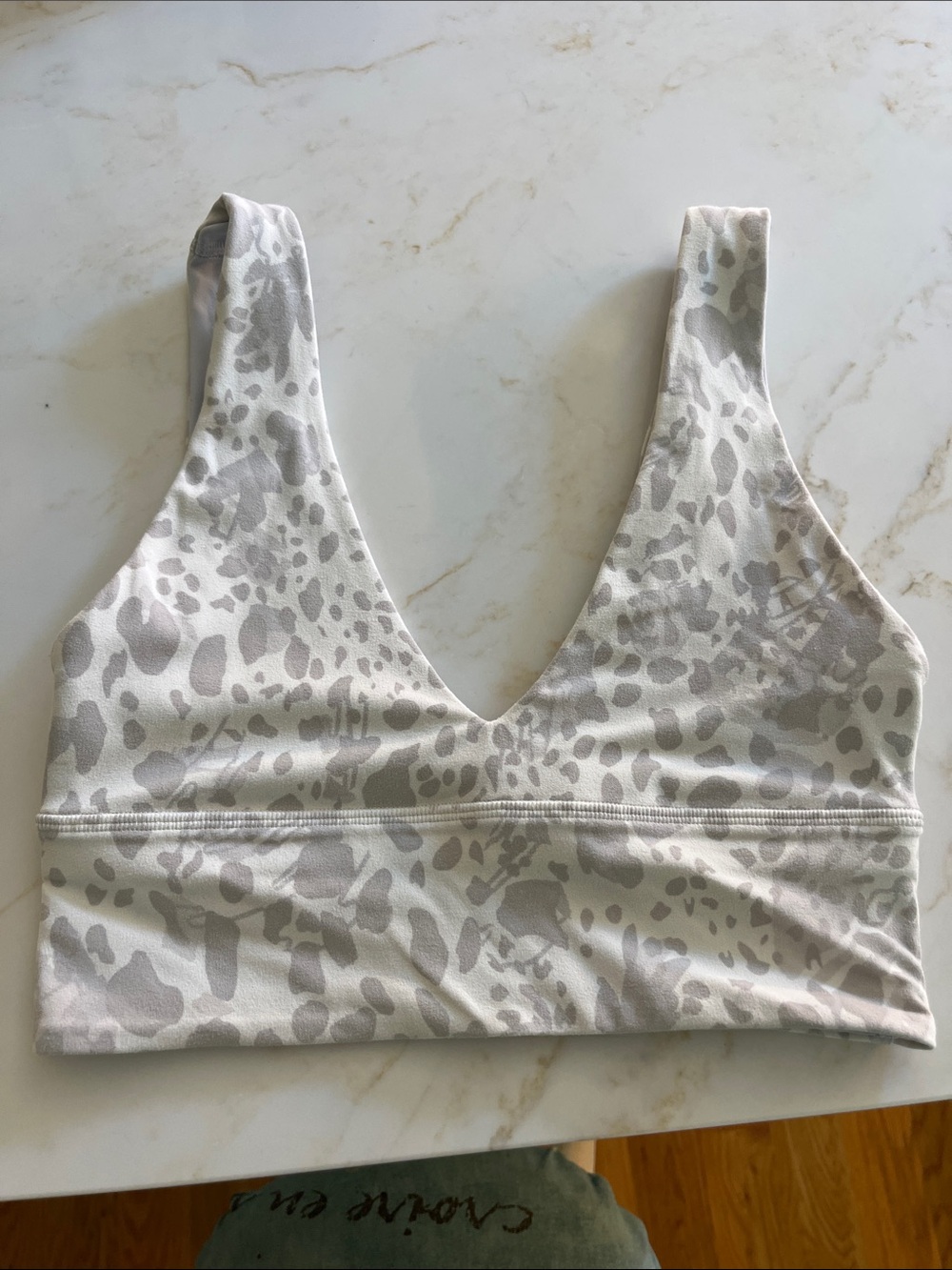 lululemon athletica Light Gray Animal-Print V-Neck Sports Tank